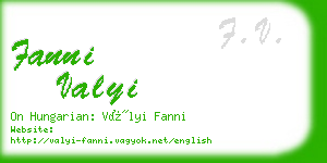 fanni valyi business card